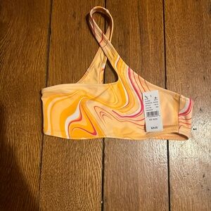 PacSun Orange and Pink Swirl Bikini Top